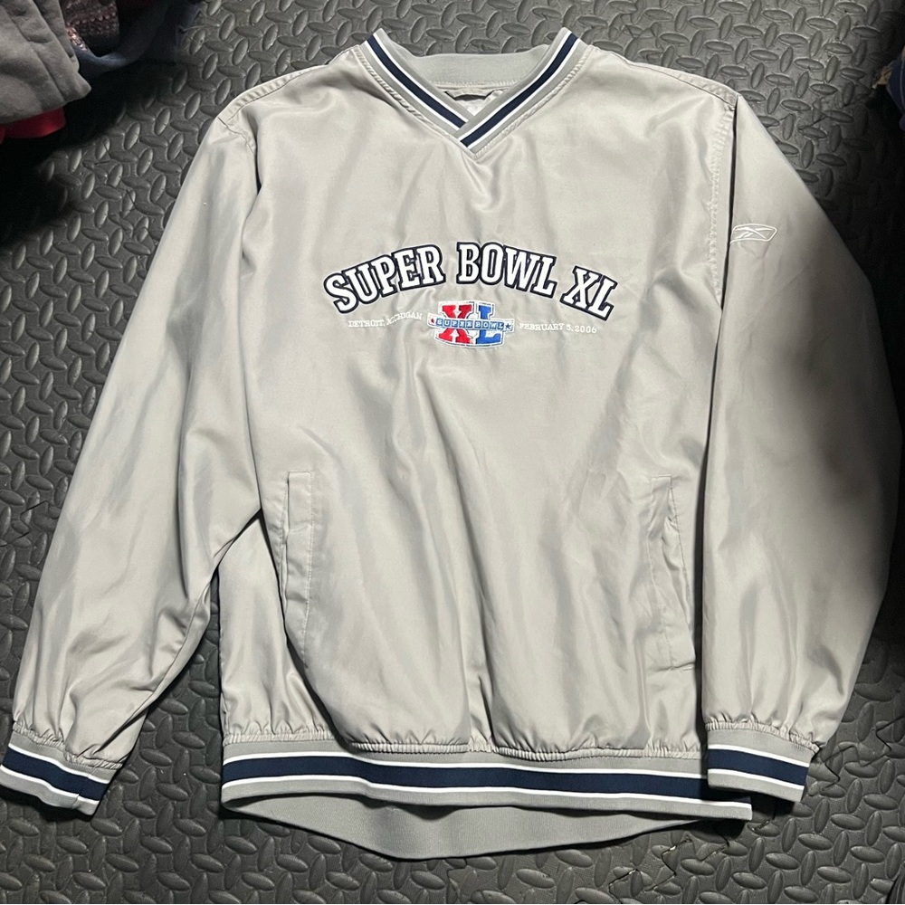 Reebok Silver Super Bowl XL Windbreaker